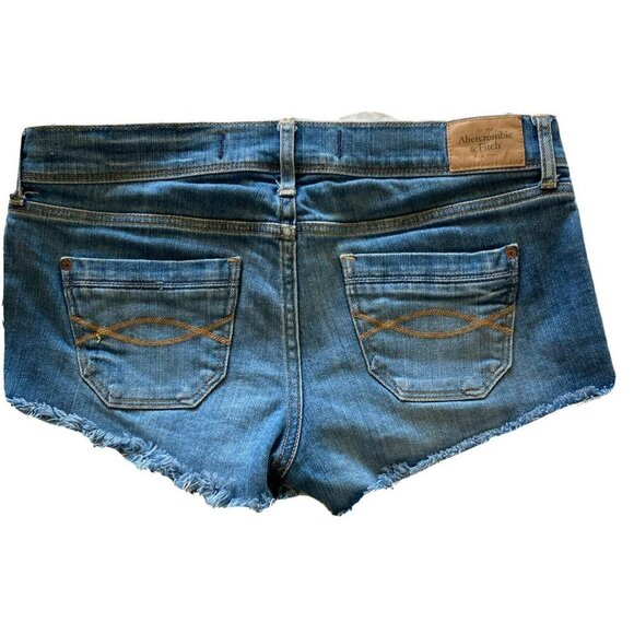Abercrombie & Fitch Womens Distressed Front Patch Pocket Cutoff Jean Sho… - Picture 4 of 12